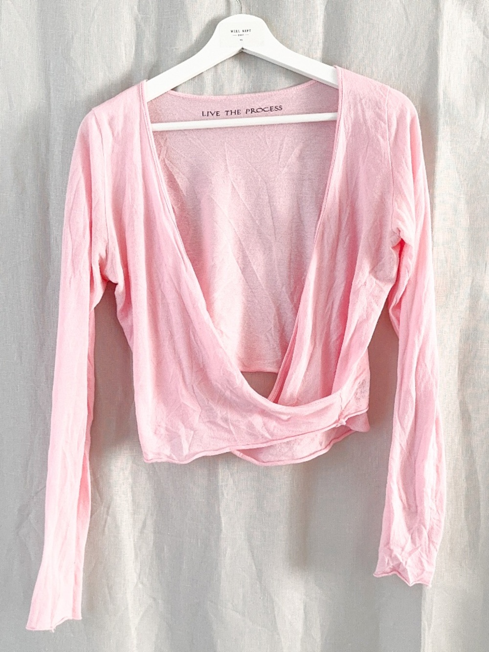 Live The Process Ballet Pink Wrap Top Size Large Balletcore